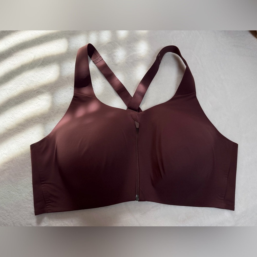 Knix Catalyst Front Zipper Sport Bra Color Berry Size 8++